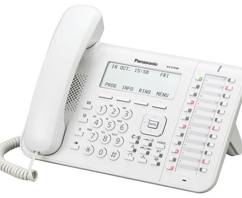 KX-DT546X, Panasonic fehér digit rendszertelefon, 6 soros, háttérvil, 24 gomb, headset, full duplex 